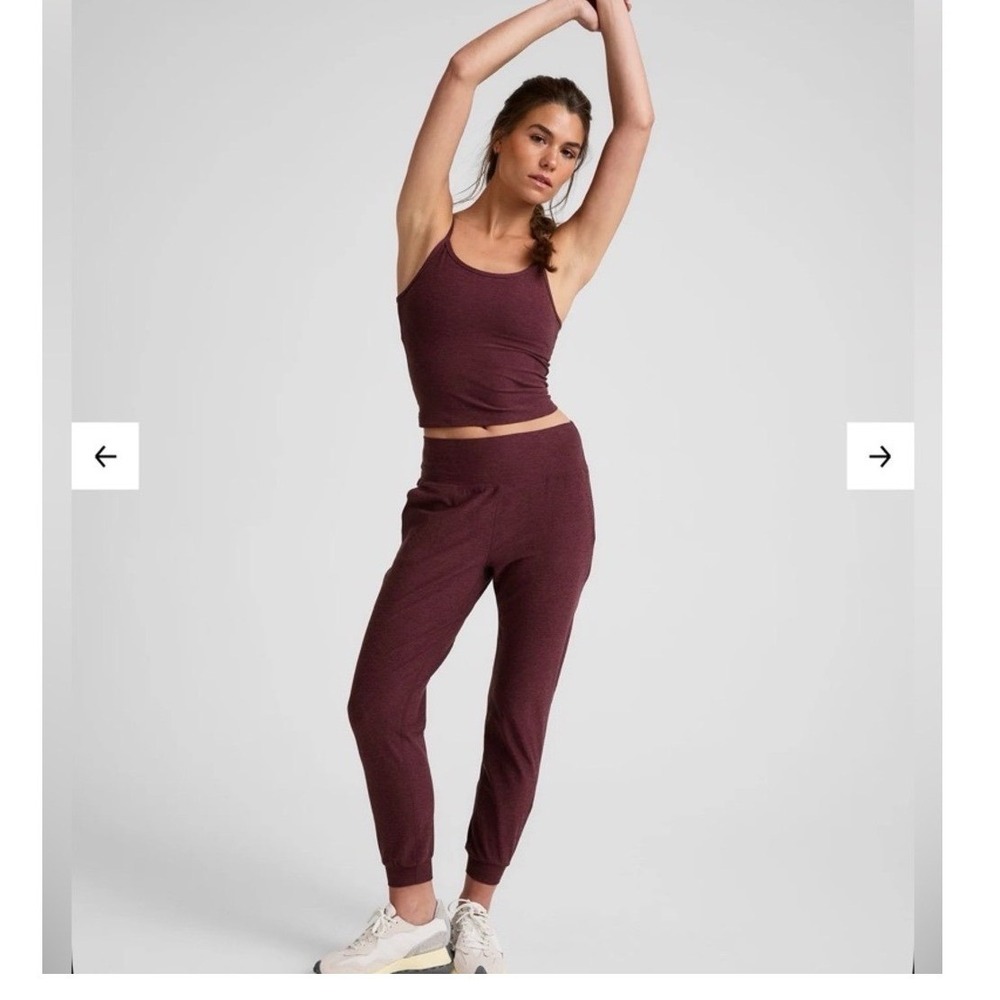 Beyond Yoga Spacedye Midi Jogger Dark Heather Burgundy High Waisted Pants XS